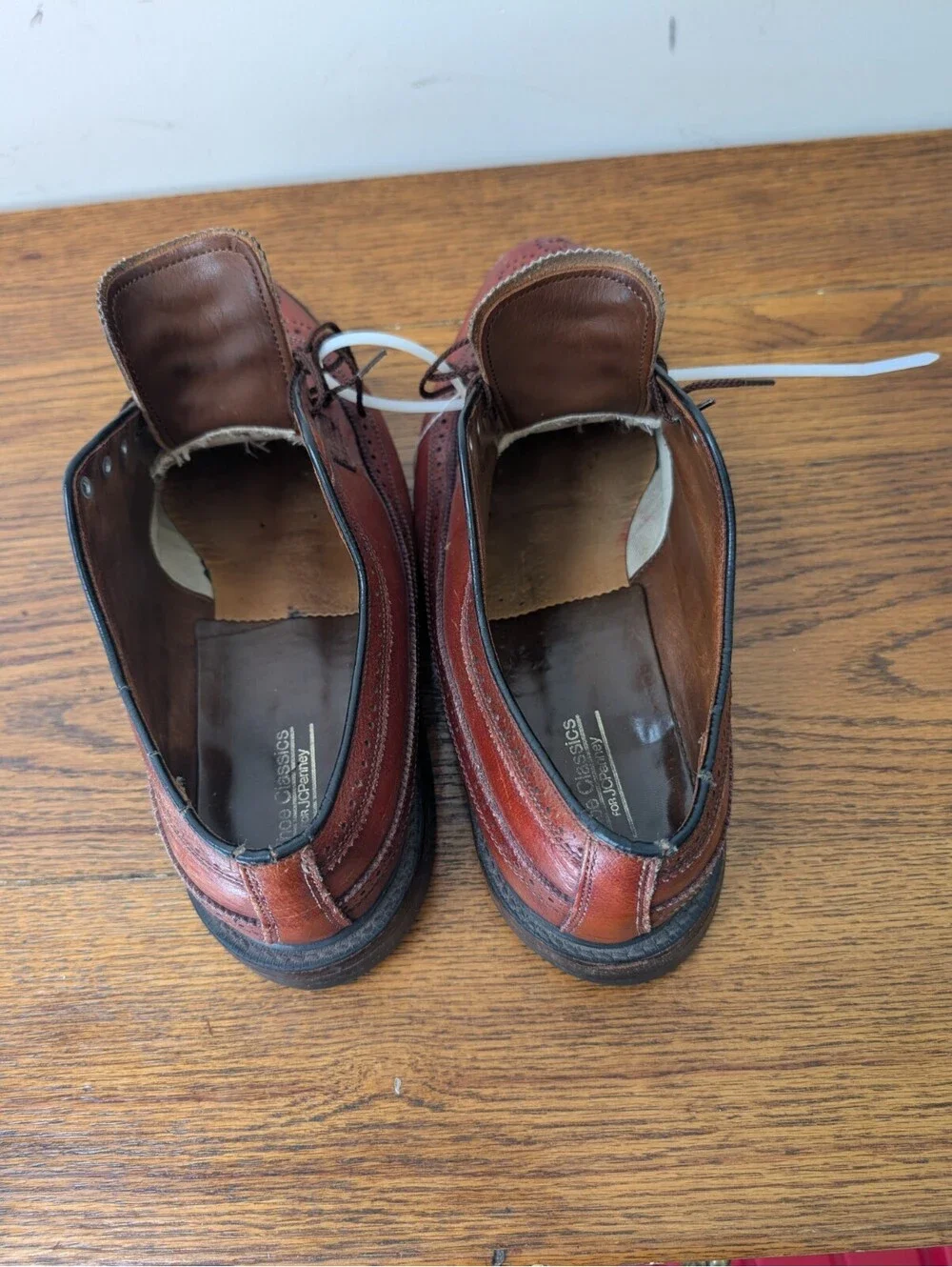 Vintage Shoe Classics JCPenney Mens 13D Cordovan Longwing Wingtip Oxfords